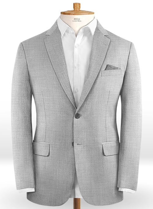 Stretch Light Gray Wool Suit - Click Image to Close