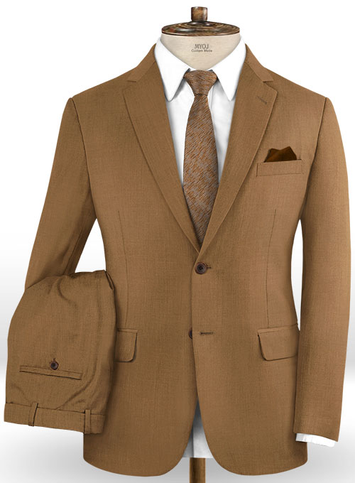 Stretch Tan Wool Suit