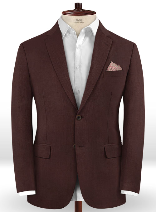 Stretch Wine Wool Suit