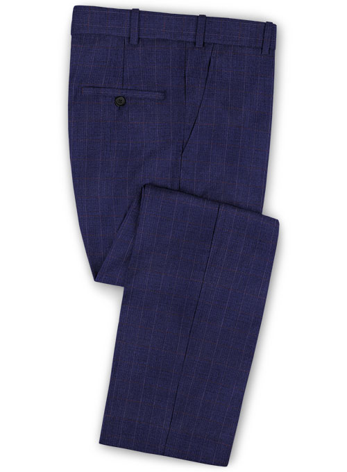 Tap Blue Cotton Wool Stretch Suit - Click Image to Close
