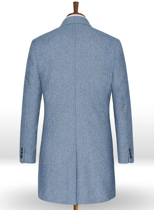 Tom Blue Tweed Overcoat