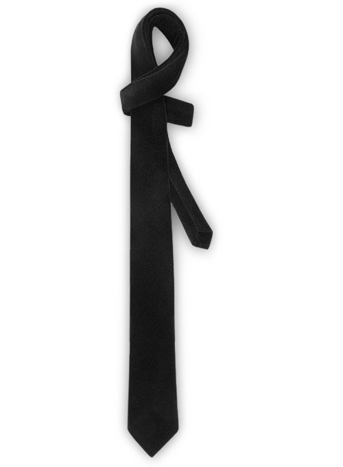 Velvet Tie - Black - Click Image to Close