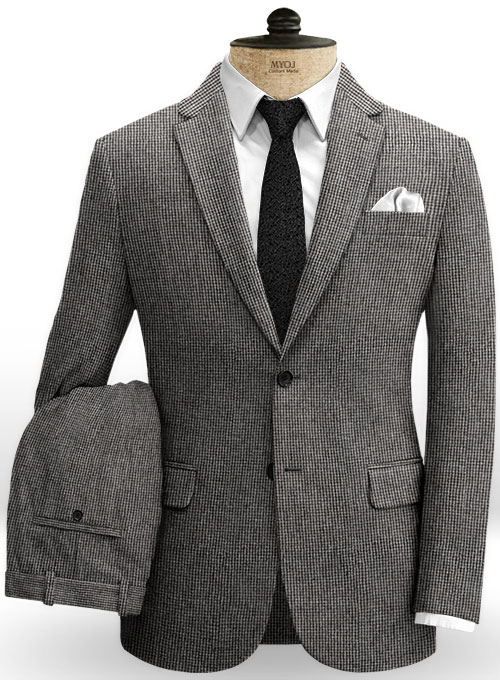 Vintage Gray Macro Weave Tweed Suit