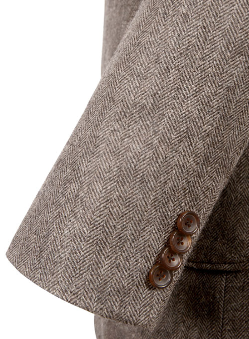 Musto Vintage Herringbone Dark Brown Tweed Overcoat