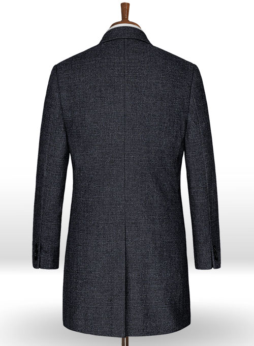 Vintage Glasgow Blue Tweed Overcoat - Click Image to Close