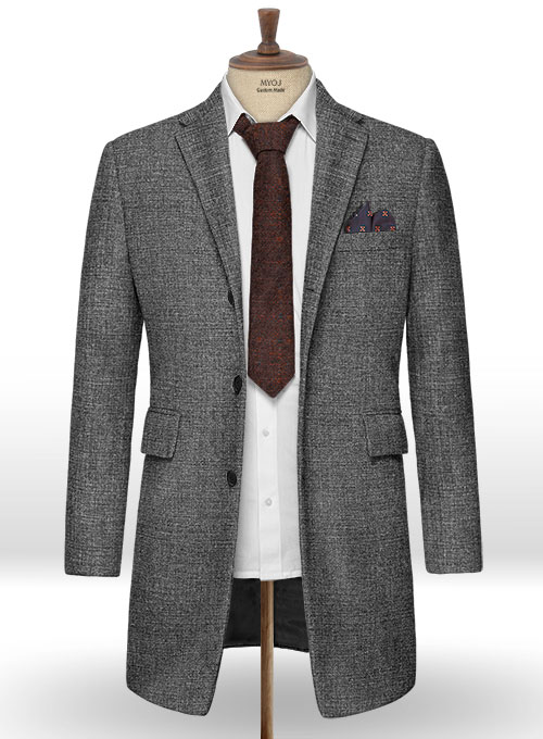 Vintage Glasgow Gray Tweed Overcoat - Click Image to Close