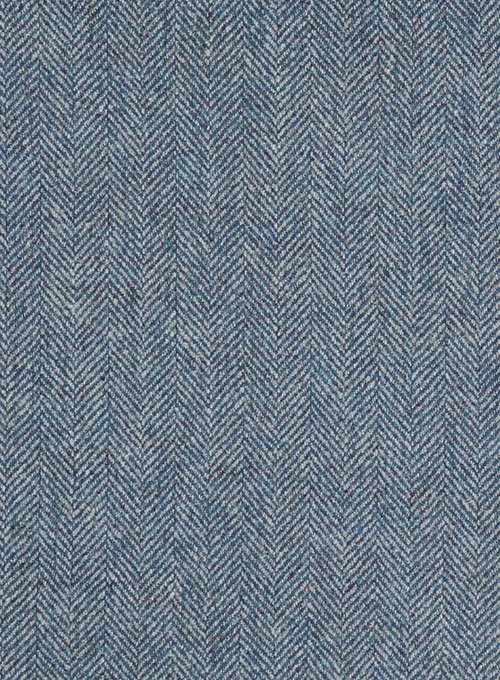 Vintage Herringbone Blue Tweed Suit