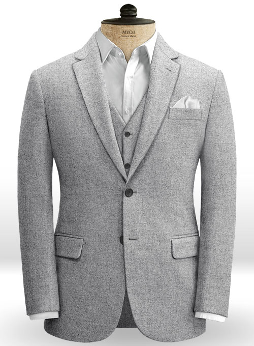 Vintage Plain Gray Tweed Jacket