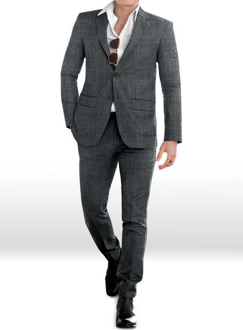 Vintage Milan Blue Tweed Suit