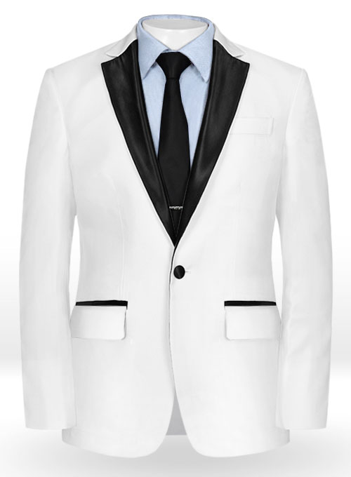 White Terry Rayon Tuxedo Jacket