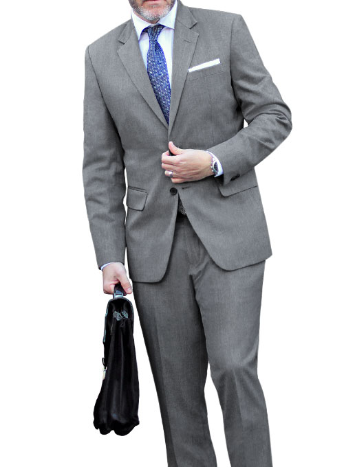 Worsted Mid Charcoal Wool Suit