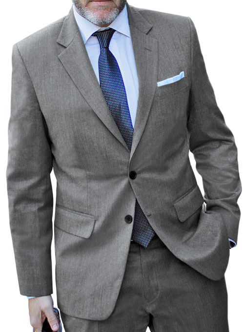 Worsted Mid Charcoal Wool Suit - Click Image to Close