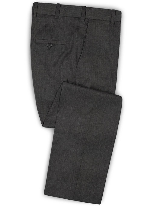 Worsted Super Dark Gray Wool Tuxedo Suit - Click Image to Close